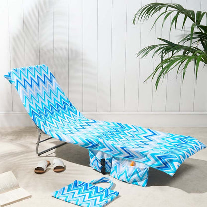 🏖️🛋️2-in-1 Beach Chaise Lounge Cover with Side Pockets