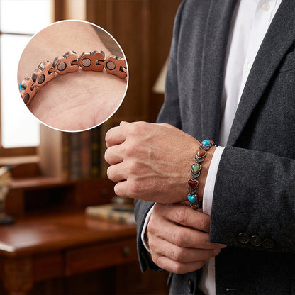 Antique Copper Finish Magnetic Stone Bracelet