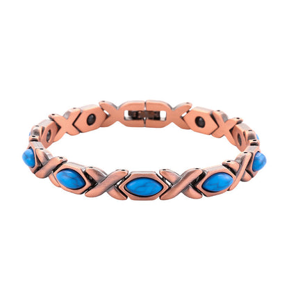 Antique Copper Finish Magnetic Stone Bracelet