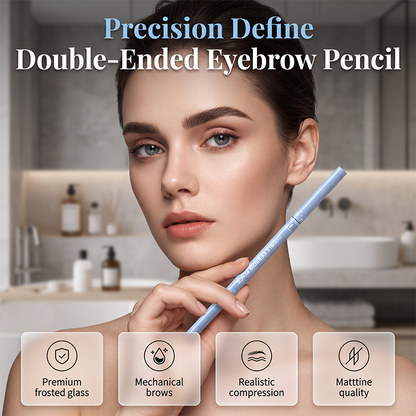 Water-resistant 2-in-1 mini eyebrow pencil and colored eyebrow gel