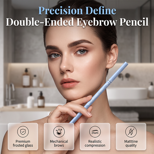 Water-resistant 2-in-1 mini eyebrow pencil and colored eyebrow gel