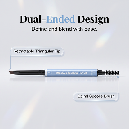 Water-resistant 2-in-1 mini eyebrow pencil and colored eyebrow gel