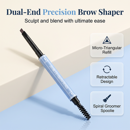 Water-resistant 2-in-1 mini eyebrow pencil and colored eyebrow gel
