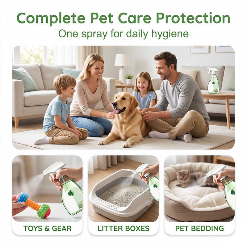 Pet Sanitizing Spray and Odor Eliminator for Cats and Dogs