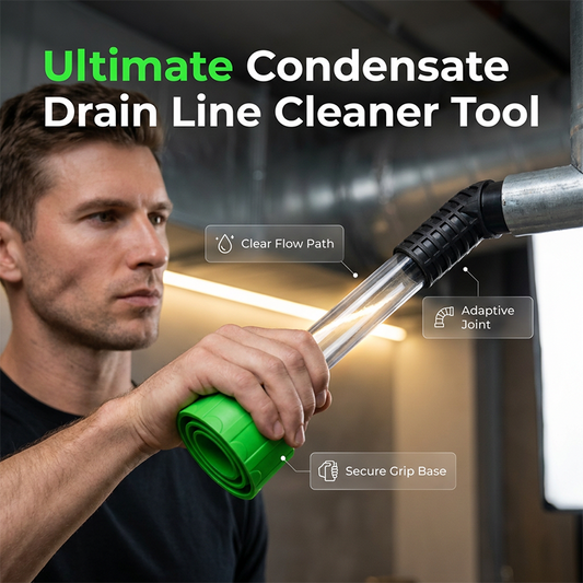 Universal AC Drain Line Cleaner Adapter, Wet/Dry Vacuum Attachment for HVAC Condensate Drain Pipes, Clear-View PVC Unclogger Tool for Fast Evacuation and Clog Removal