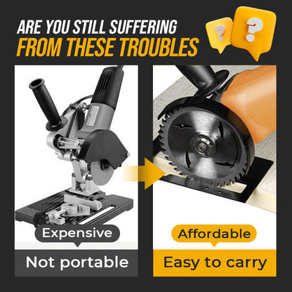 Angle Grinder Cutting Stand with Protective Cover Kit – 0-45° Adjustable, 0-40mm Depth, Fits 4"-5" (100-125mm) Grinders, Iron+ABS, 11 Pcs with Dust Hose & Blades 🔧