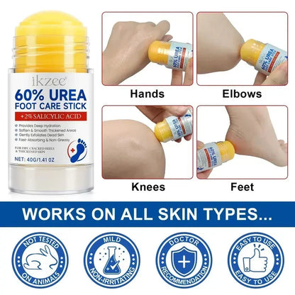🎉Urea Foot Care Stick, Intensive Moisturizing Balm for Dry Cracked Heels & Dead Skin