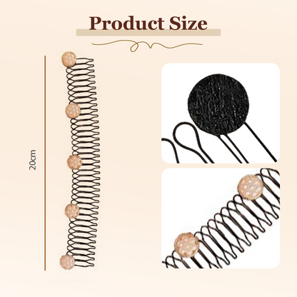 Elegant Flexible Invisible Flyaway Hairband – Spiral Grip, No Crease, No Tangle
