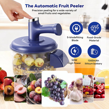 🔥 Electric Fruit Peeler & Mixer – 2-in-1, USB Rechargeable, One-Touch, 10s Peel 🍎
