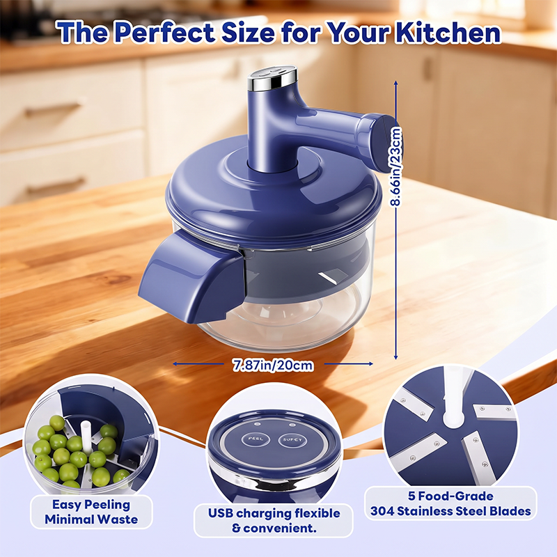 🔥 Electric Fruit Peeler & Mixer – 2-in-1, USB Rechargeable, One-Touch, 10s Peel 🍎