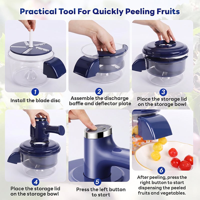🔥 Electric Fruit Peeler & Mixer – 2-in-1, USB Rechargeable, One-Touch, 10s Peel 🍎