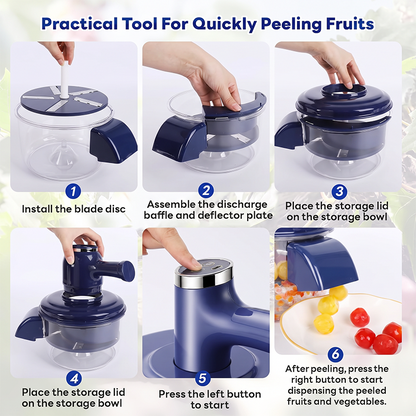 🔥 Electric Fruit Peeler & Mixer – 2-in-1, USB Rechargeable, One-Touch, 10s Peel 🍎