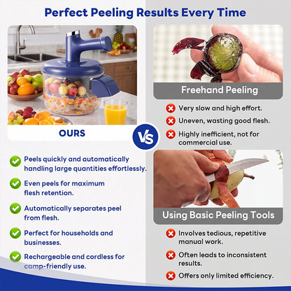 🔥 Electric Fruit Peeler & Mixer – 2-in-1, USB Rechargeable, One-Touch, 10s Peel 🍎