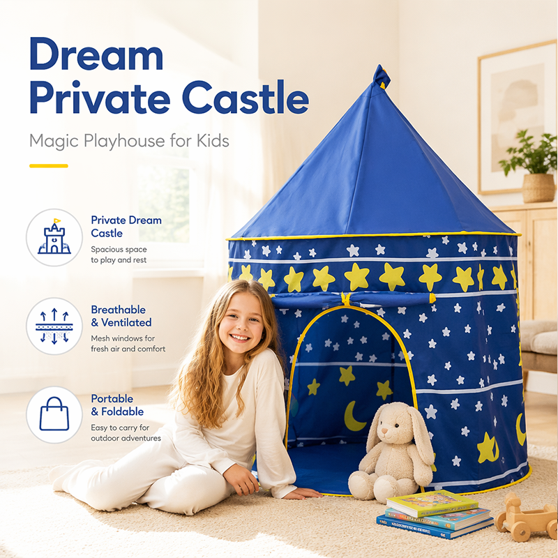 Portable Kids Play Tent Indoor Castle Yurt Playhouse