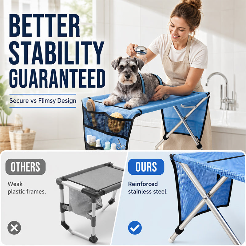 🐱🐶2-in-1 Foldable Pet Grooming Bed