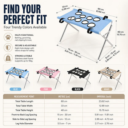 🐱🐶2-in-1 Foldable Pet Grooming Bed