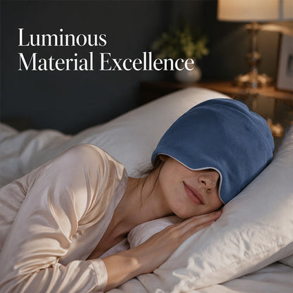 Weighted Sleep Cap with Eye Mask – micro-gravity deep sleep design, light-blocking & breathable. Restful nights anywhere