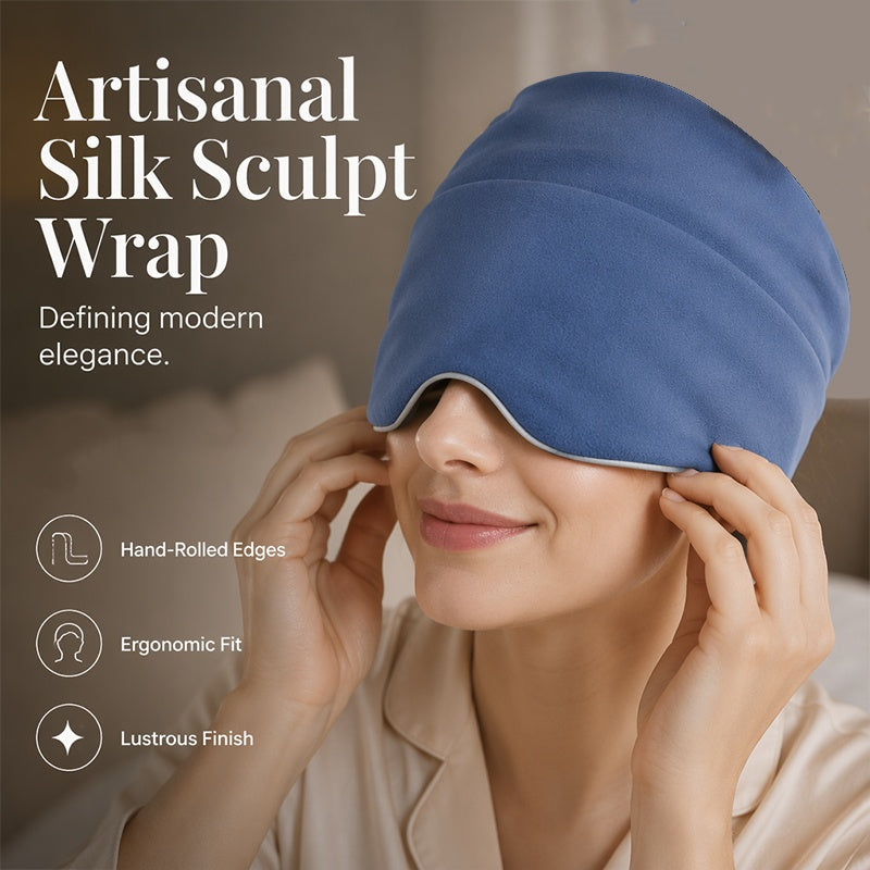 Weighted Sleep Cap with Eye Mask – micro-gravity deep sleep design, light-blocking & breathable. Restful nights anywhere
