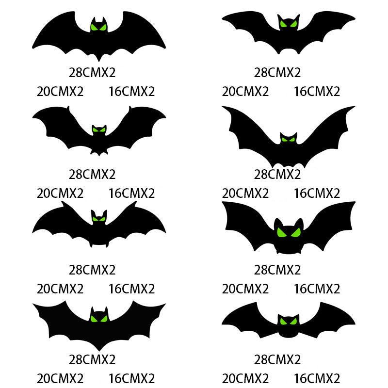 Halloween Bat Wall Stickers – No adhesive needed, peel & stick. Remove without residue – perfect for doors, windows & walls!