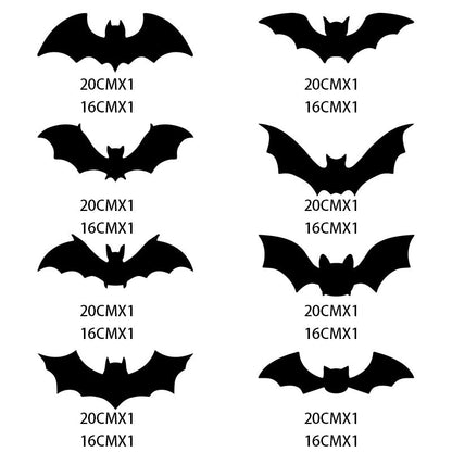 Halloween Bat Wall Stickers – No adhesive needed, peel & stick. Remove without residue – perfect for doors, windows & walls!