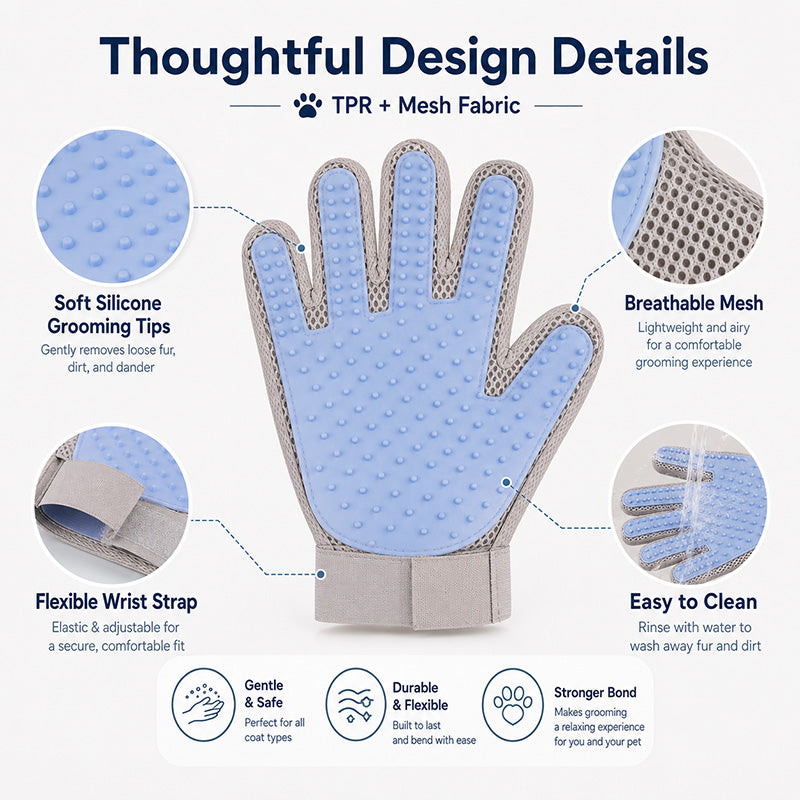 Double-Sided Pet Grooming Glove
