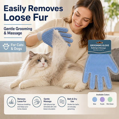 Double-Sided Pet Grooming Glove