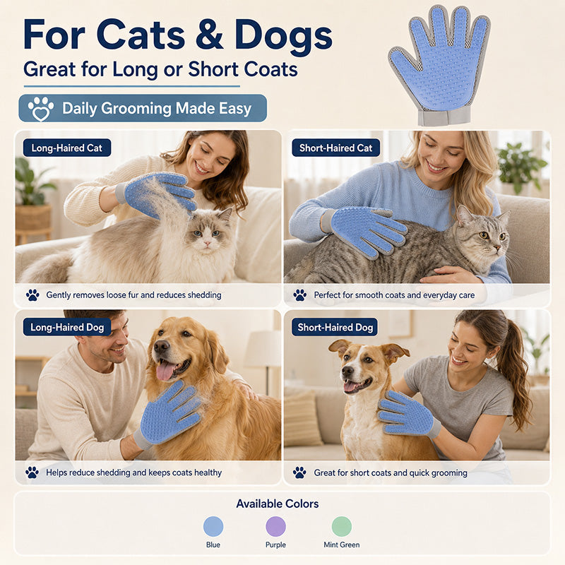 Double-Sided Pet Grooming Glove