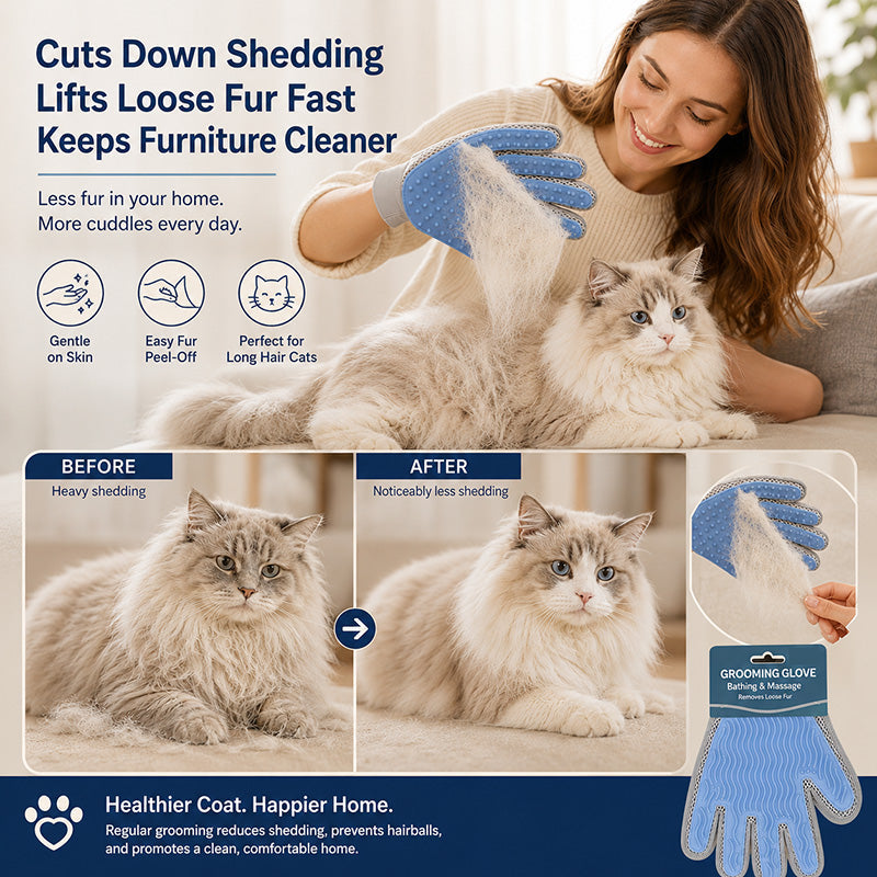 Double-Sided Pet Grooming Glove