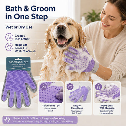 Double-Sided Pet Grooming Glove