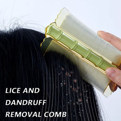 🎋 50% OFF 🌿 Bamboo Double-Sided Fine Tooth Comb – Removes Dandruff & Helps Remove Lice | Ergonomic Grip