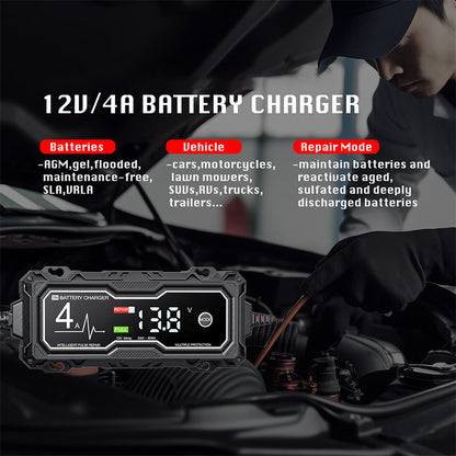 ⚡🔋 Smart Car Battery Charger – Test, Charge & Maintain with Ease