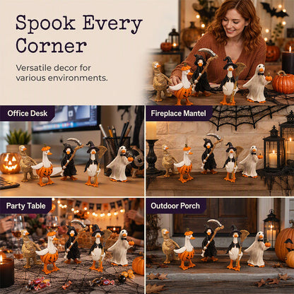 🎃🦇Spooky Duck Set – Hand-Painted, 5 Characters, Weather-Resistant