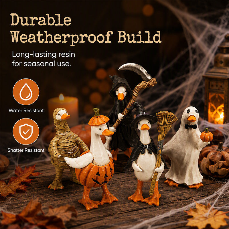 🎃🦇Spooky Duck Set – Hand-Painted, 5 Characters, Weather-Resistant