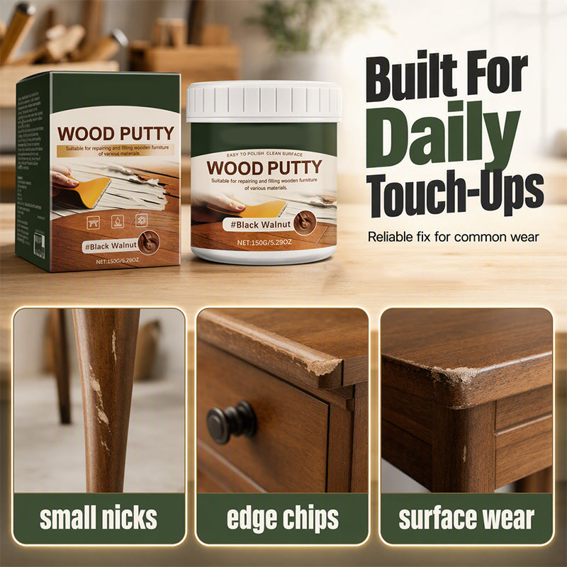 🪵✨Wood Repair Filler Putty – Fills Cracks & Chips, Smooths Surfaces, Blends with Dark Wood