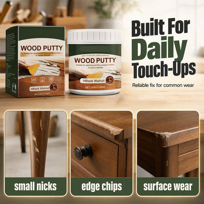 🪵✨Wood Repair Filler Putty – Fills Cracks & Chips, Smooths Surfaces, Blends with Dark Wood