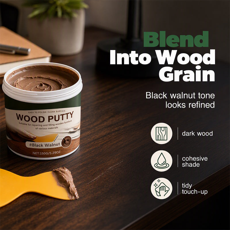 🪵✨Wood Repair Filler Putty – Fills Cracks & Chips, Smooths Surfaces, Blends with Dark Wood