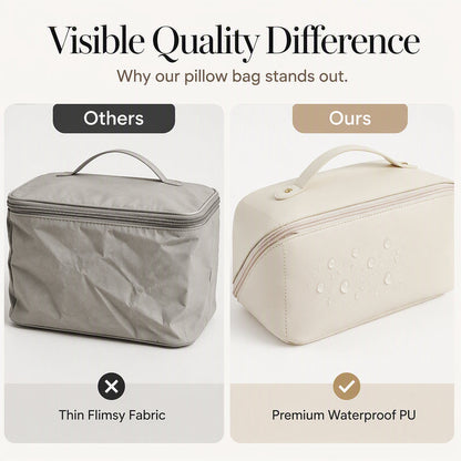 💄 Everything organized in style – spacious makeup bag with a handle for cosmetics, travel, and everyday use.