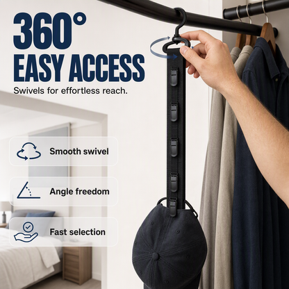 ✨ 8-Clip Wall Mount Hat Rack – Helps Save Space & Display Your Cap Collection, for Bedroom, Closet