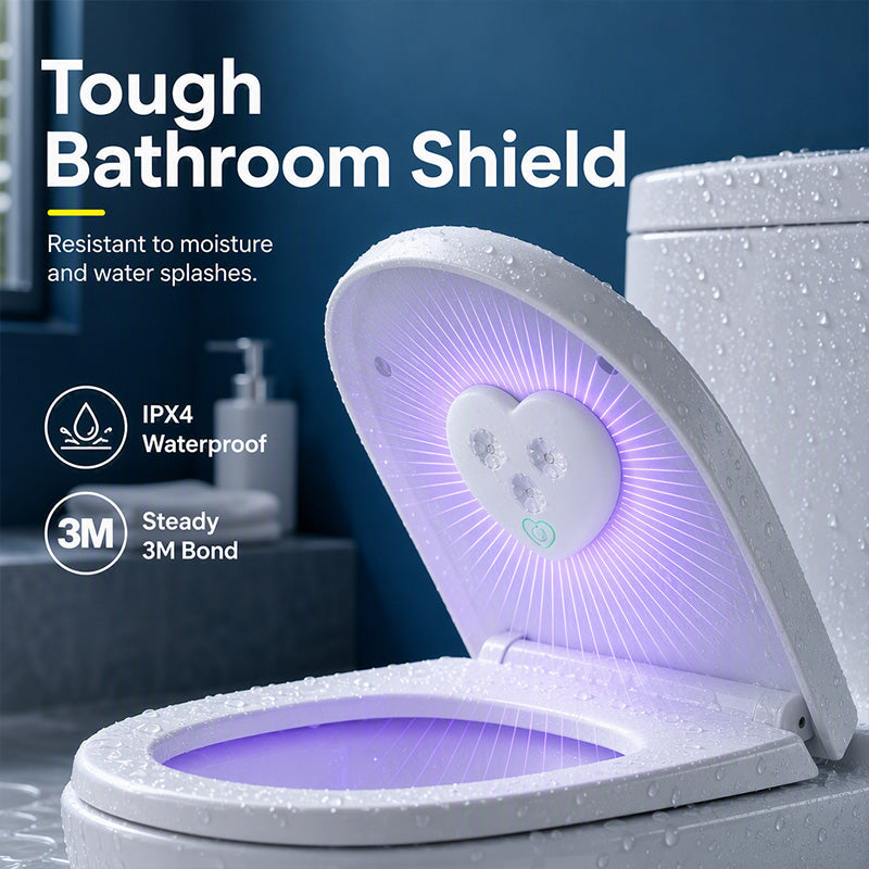 🚽✨UVC toilet sterilizer – smart sensor, heart-shaped design, keeps toilet fresher with UV light!