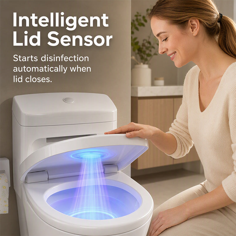 🚽✨UVC toilet sterilizer – smart sensor, heart-shaped design, keeps toilet fresher with UV light!
