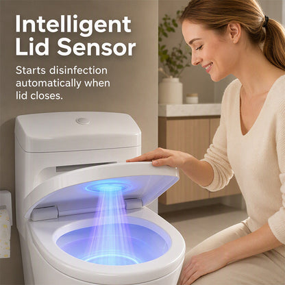 🚽✨UVC toilet sterilizer – smart sensor, heart-shaped design, keeps toilet fresher with UV light!