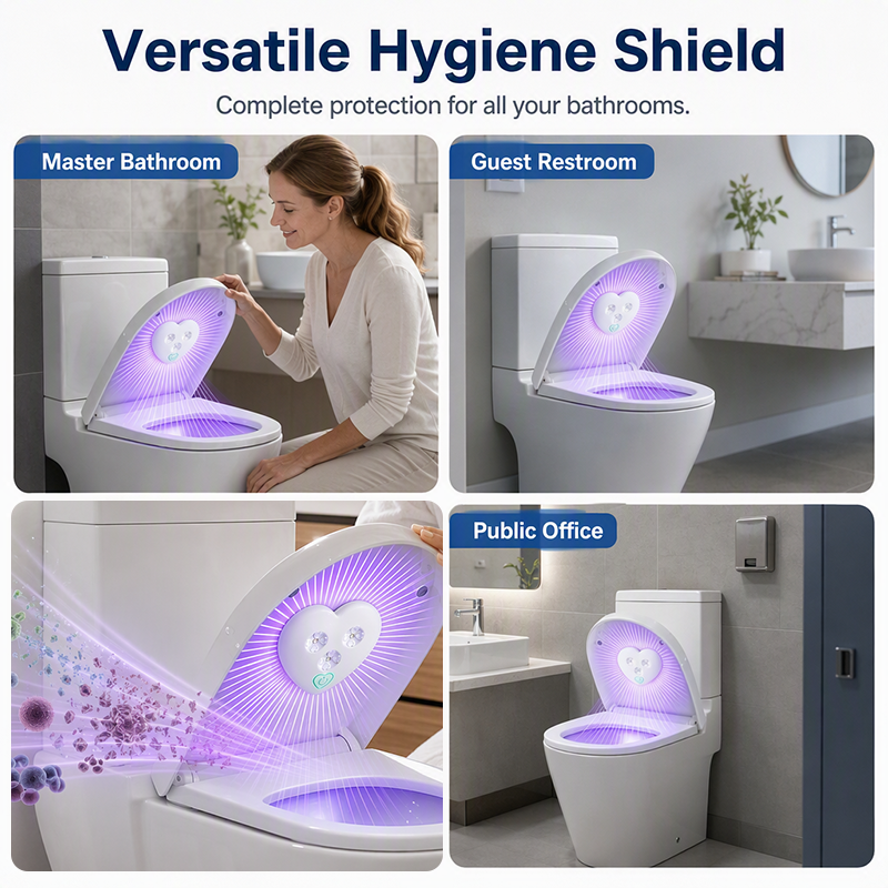 🚽✨UVC toilet sterilizer – smart sensor, heart-shaped design, keeps toilet fresher with UV light!