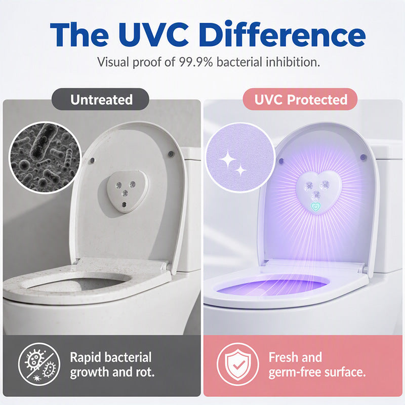 🚽✨UVC toilet sterilizer – smart sensor, heart-shaped design, keeps toilet fresher with UV light!