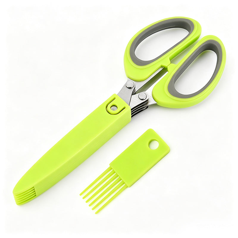 Multi-Layer Kitchen Herb Scissors with Safety Cover