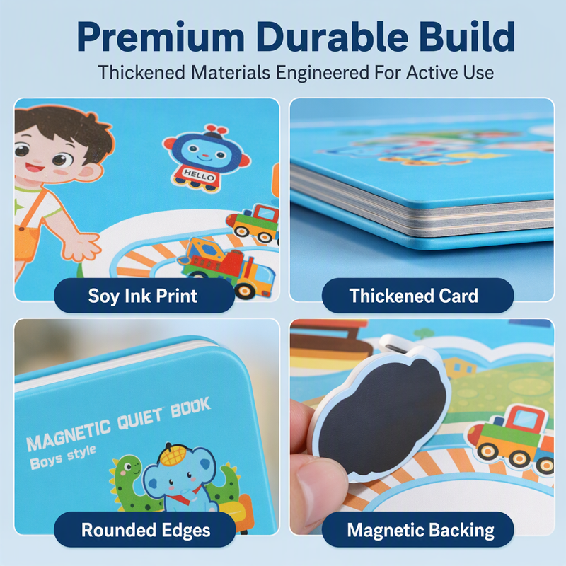 Kids Magnetic Quiet Book Folding Puzzle Scene Early Educational Toy for Boys Girls