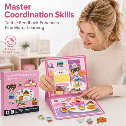 Kids Magnetic Quiet Book Folding Puzzle Scene Early Educational Toy for Boys Girls