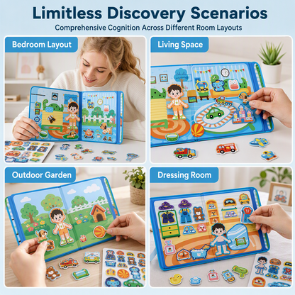 Kids Magnetic Quiet Book Folding Puzzle Scene Early Educational Toy for Boys Girls