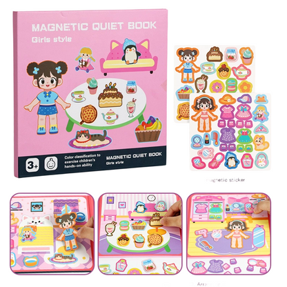 Kids Magnetic Quiet Book Folding Puzzle Scene Early Educational Toy for Boys Girls