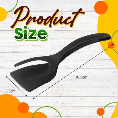 🍳 2-in-1 Spatula Tongs – Silicone Grip & Flip Cooking Tool for Eggs, Fish, Pancakes & More