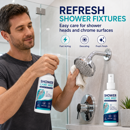 🚿✨Fast-Acting Shower Limescale Remover Spray – Dissolves stubborn mineral deposits & hard water stains. Restores water flow & shine – just spray & wipe! 🧼💪